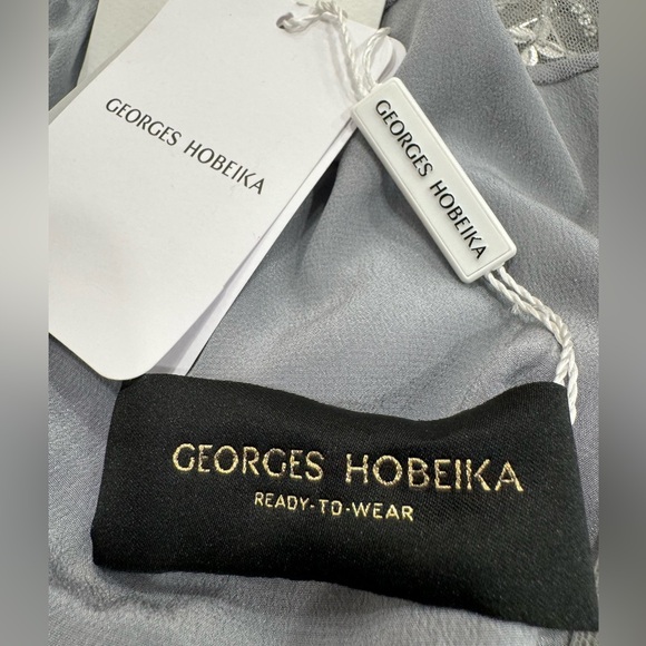 Georges Hobeika Beaded Tulle Shirt Flared Gown Maxi Dress - Picture 13 of 15